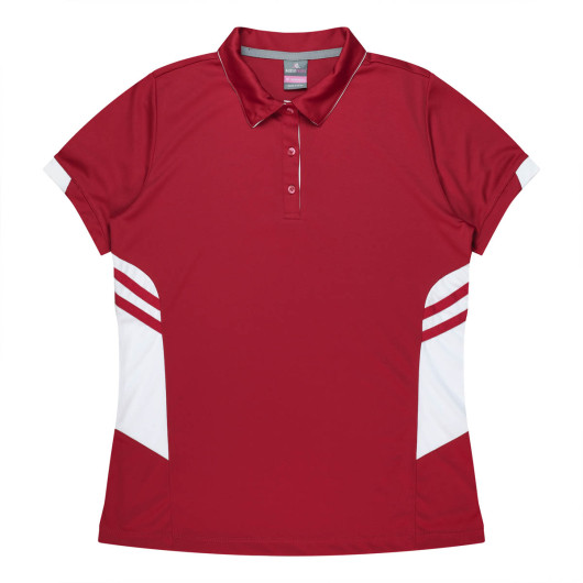 Bellevue Womens Polos Red White